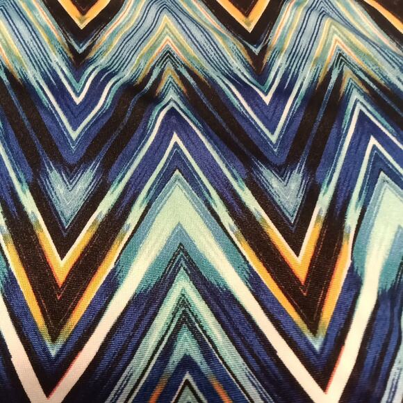 New Directions Women's 2xl Artsy Tunic Top NWT Long Sleeve Blue Black Chevron - Picture 3 of 9